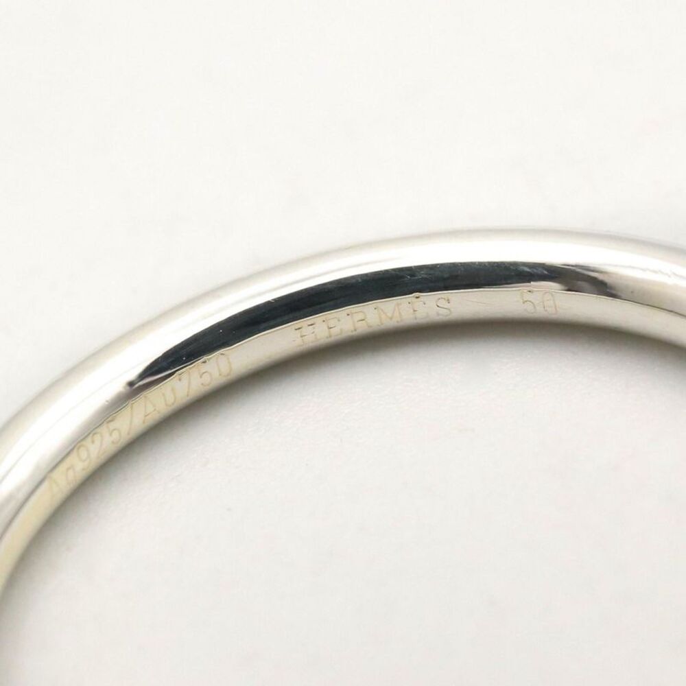Hermes Horseshoe Ring K18PG Pink Gold Silver925 - Picture 6 of 7